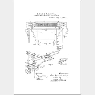 Loom for weaving double pile fabric Vintage Patent Hand Drawing Posters and Art